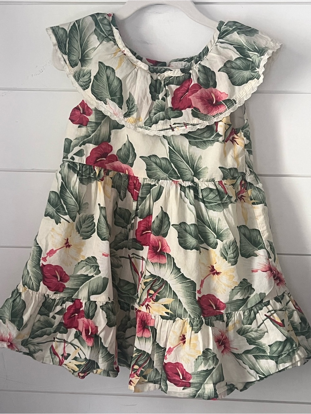 Janie and Jack- Cream with Green & Pink